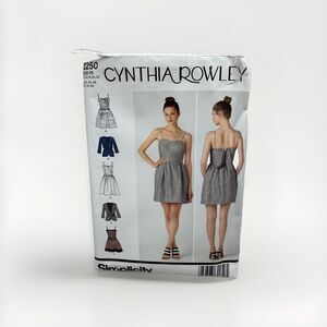 Cynthia Rowley Simplicity Sewing Pattern 2250 Dress Jacket Tie Belt 14-22